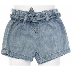 Baby B’gosh Denim Shorts 6 Months Paperbag Waist Elastic Belted Blue